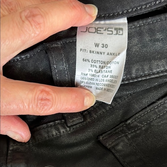 JOE’S JEANS Jet Black Coated Skinny Ankle Jeans, Size 30 - Picture 10 of 15